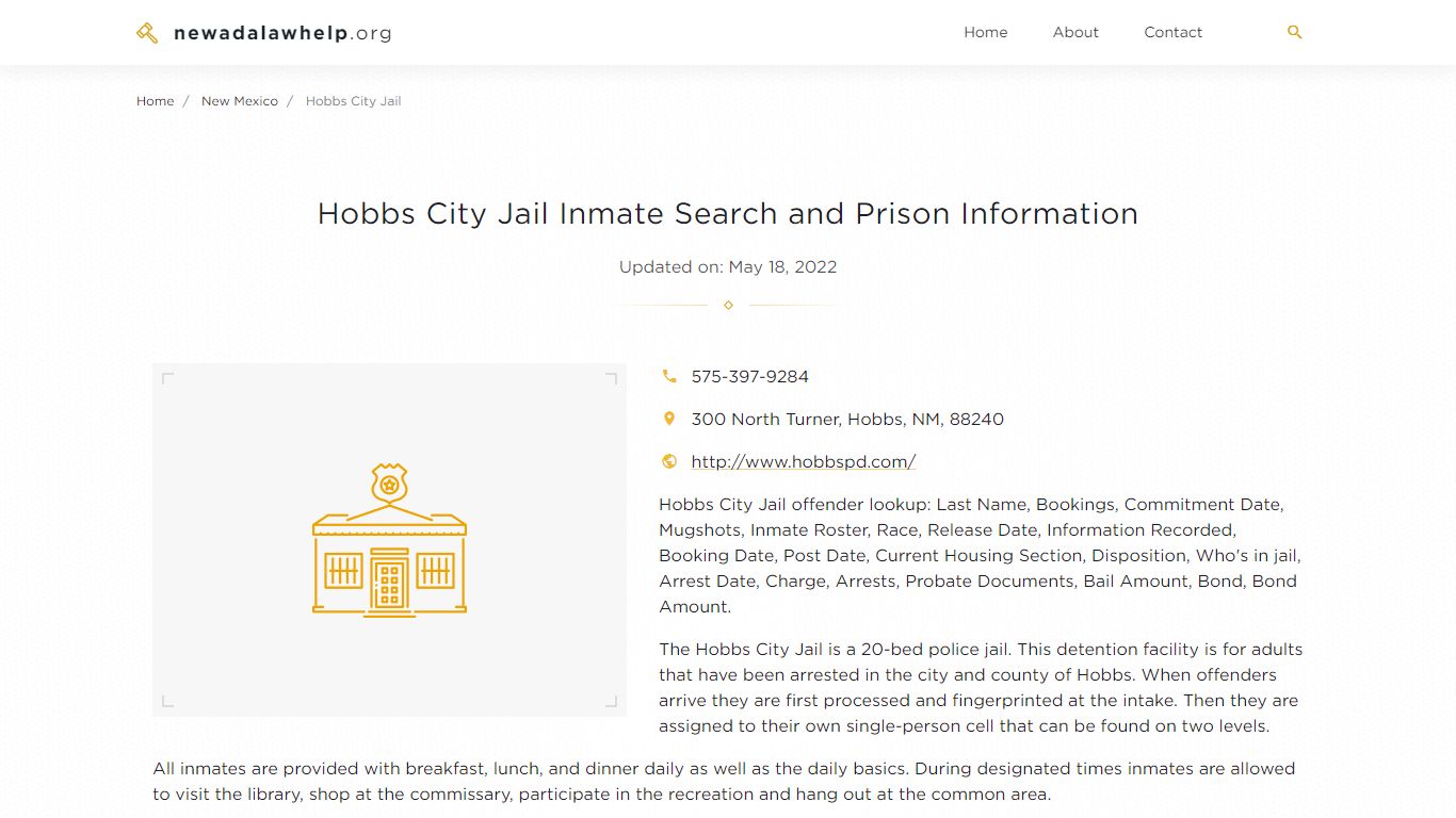 Hobbs City Jail Inmate Search, Visitation, Phone no ...